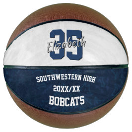 Teamgeist der blauen weißen Mädchen Basketball