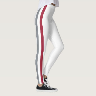 Teamgeist von Alabama, Scharlachrot, Grau und Weiß Leggings