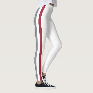 Teamgeist von Alabama, Scharlachrot, Grau und Weiß Leggings