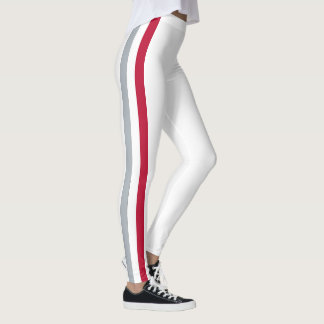 Teamgeist von Ohio, Scharlachrot, Weiß und Schwarz Leggings