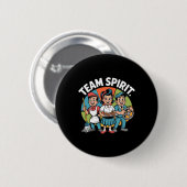 Teamgeist Zurück zur Schule Retro Positive Arbeits Button (Vorne & Hinten)