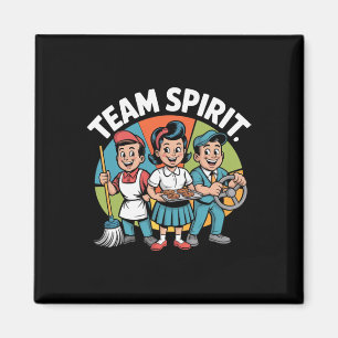 Teamgeist Zurück zur Schule Retro Positive Arbeits Magnet