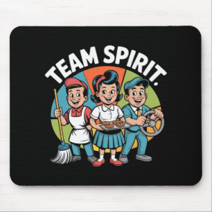 Teamgeist Zurück zur Schule Retro Positive Arbeits Mousepad
