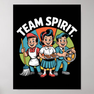Teamgeist Zurück zur Schule Retro Positive Arbeits Poster