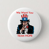 teamhope3, wollen wir Sie, TEAM-HOFFNUNG Button (Vorderseite)