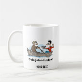 Teamleiter Cartoon-Mann Kaffeetasse (Links)