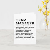 Teammanager Karte (Gelbe Blume)