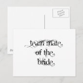 Teammitglied der Braut Postkarte (Vorne/Hinten)