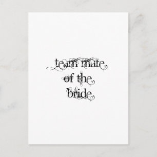 Teammitglied der Braut Postkarte