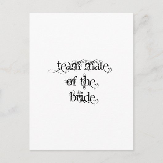 Teammitglied der Braut Postkarte (Vorderseite)