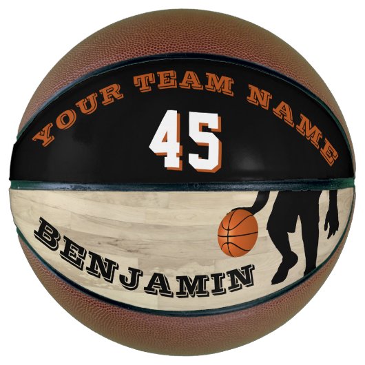 Teamname des benutzerdefinierten Spielers Holzfußb Basketball (Vorderseite)