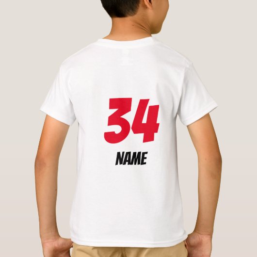 [Teamname] Gridiron Gladiator #34 Anpassbar T-Shirt (Rückseite)