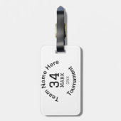 Teamname hier Name Turnierjahr hinzufügen Gepäckanhänger (Rückseite vertikal)