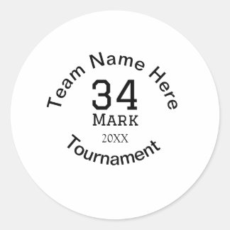 Teamname hier Name Turnierjahr hinzufügen Runder Aufkleber