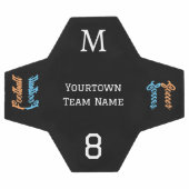 Teamname Number Mit Monogramm Moderne Stilvoll Fußball (Flach)
