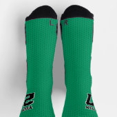Teamname Nummer grüner schwarzer gepunkteter Sport Socken (Oben)