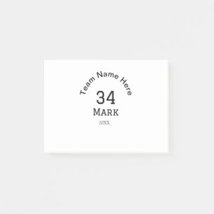 Teamname Spielername Datum Sports Männer  Post-it Klebezettel