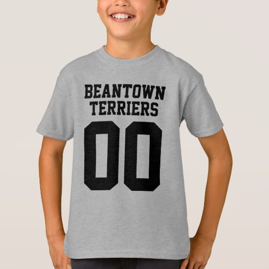 Teamname und Jersey Number Front Back T - Shirt (Vorderseite)