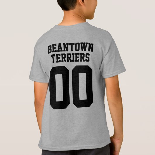 Teamname und Jersey Number Front Back T - Shirt (Rückseite)