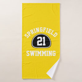 Teamname und Teamnummer/Klassenjahr Badehandtuch