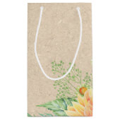 Teamraum. Sonnenblumen Kraft Papiertücher Kleine Geschenktüte (Rückseite)