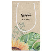Teamraum. Sonnenblumen Kraft Papiertücher Kleine Geschenktüte (Vorderseite)