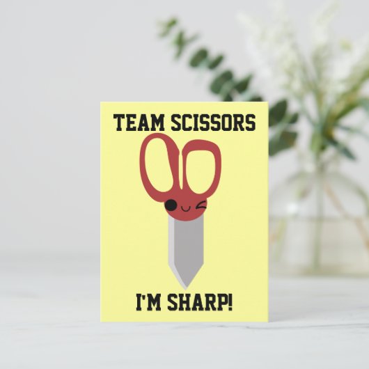 Teamschere Postkarte (Stehend Vorderseite)