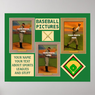 Teamsport Baseball - Ihr Foto und Ihr Text Poster
