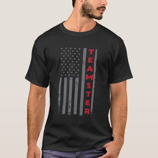 Teamster American Flag Patriotic Truck Driver Us T T-Shirt (Vorderseite)