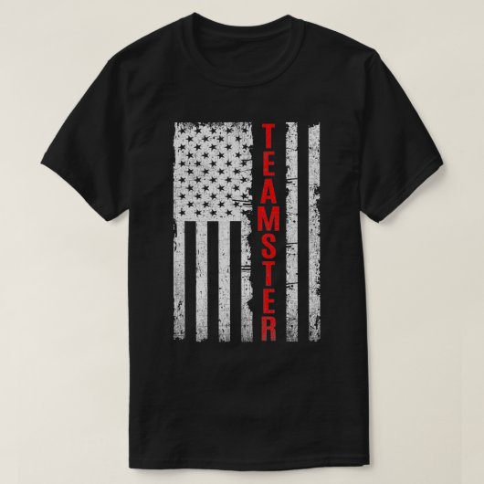 Teamster Proud American Flag erschüttert T-Shirt (Design vorne)