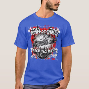 Teamstrange Punk Rock Racer Skelett Rockendes Desi T-Shirt