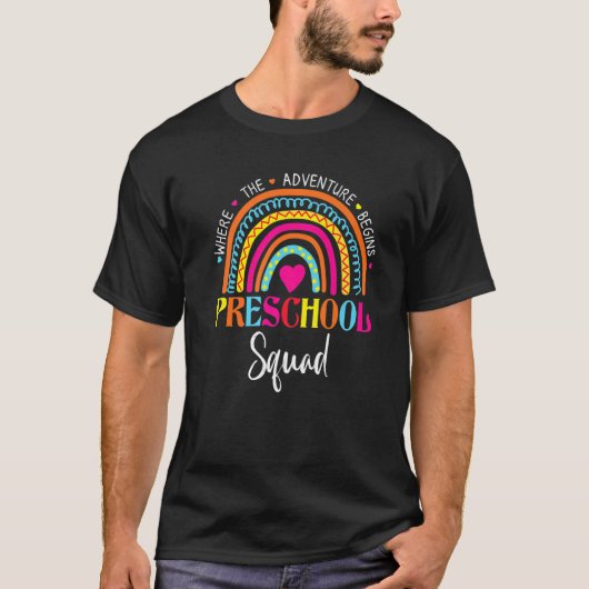 Teamvorschüler Squad Rainbow Leopard Lehrer erster T-Shirt (Vorderseite)