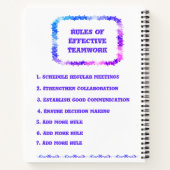 Teamwork 2022 Lila Spiral-Notebook Notizblock (Rückseite)