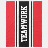 TEAMWORK Athletic Red Schwarz-weiß Racing Stripes Fleecedecke (Vorderseite)