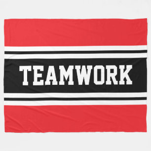 TEAMWORK Athletic Red Schwarz-weiß Racing Stripes Fleecedecke