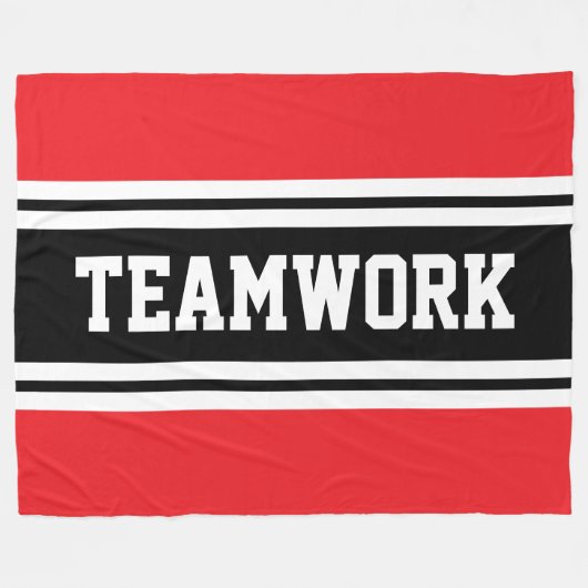 TEAMWORK Athletic Red Schwarz-weiß Racing Stripes Fleecedecke (Vorderseite (Horizontal))