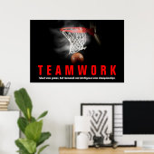 Teamwork Basketball Inspiration Zitat Spieler Poster (Heimbüro)