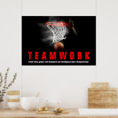Teamwork Basketball Inspiration Zitat Spieler Poster (Küche)