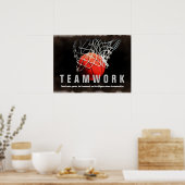 Teamwork Basketball Inspiration Zitat Spieler Poster (Küche)