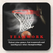 Teamwork Basketball Motivational Inspirational Getränkeuntersetzer (Vorderseite)