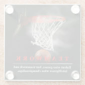 Teamwork Basketball Motivational Inspirational Glasuntersetzer (Rückseite)