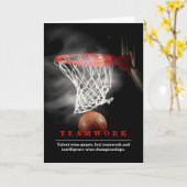 Teamwork Basketball Motivational Inspirational Karte (Gelbe Blume)