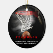 Teamwork Basketball Motivational Inspirational Keramik Ornament (Links)