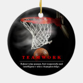 Teamwork Basketball Motivational Inspirational Keramik Ornament (Hinten)