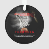 Teamwork Basketball Motivational Inspirational Ornament (Rückseite)