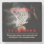Teamwork Basketball Motivational Inspirational Steinuntersetzer (Vorderseite)