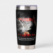 Teamwork Basketball Motivational Inspirational Thermobecher (Vorderseite)