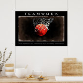 Teamwork Basketball Motivierend Poster (Küche)