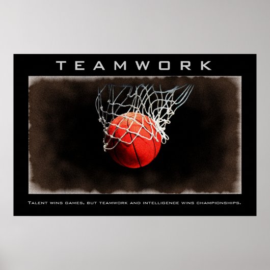 Teamwork Basketball Motivierend Poster (Vorne)