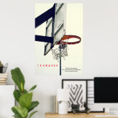 Teamwork Basketball Motivierend Sport Poster (Heimbüro)